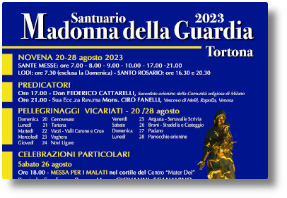Tortona: L'annuncio Della Novena E Della Festa Della Madonna Della Guardia