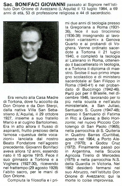 Sac. BONIFACI Giovanni -  145