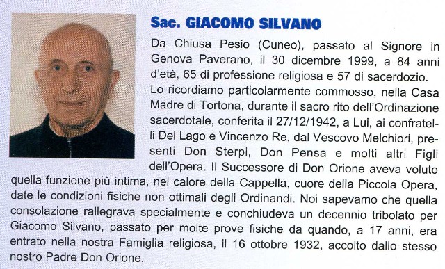 Sac. SILVANO Giacomo -  1165